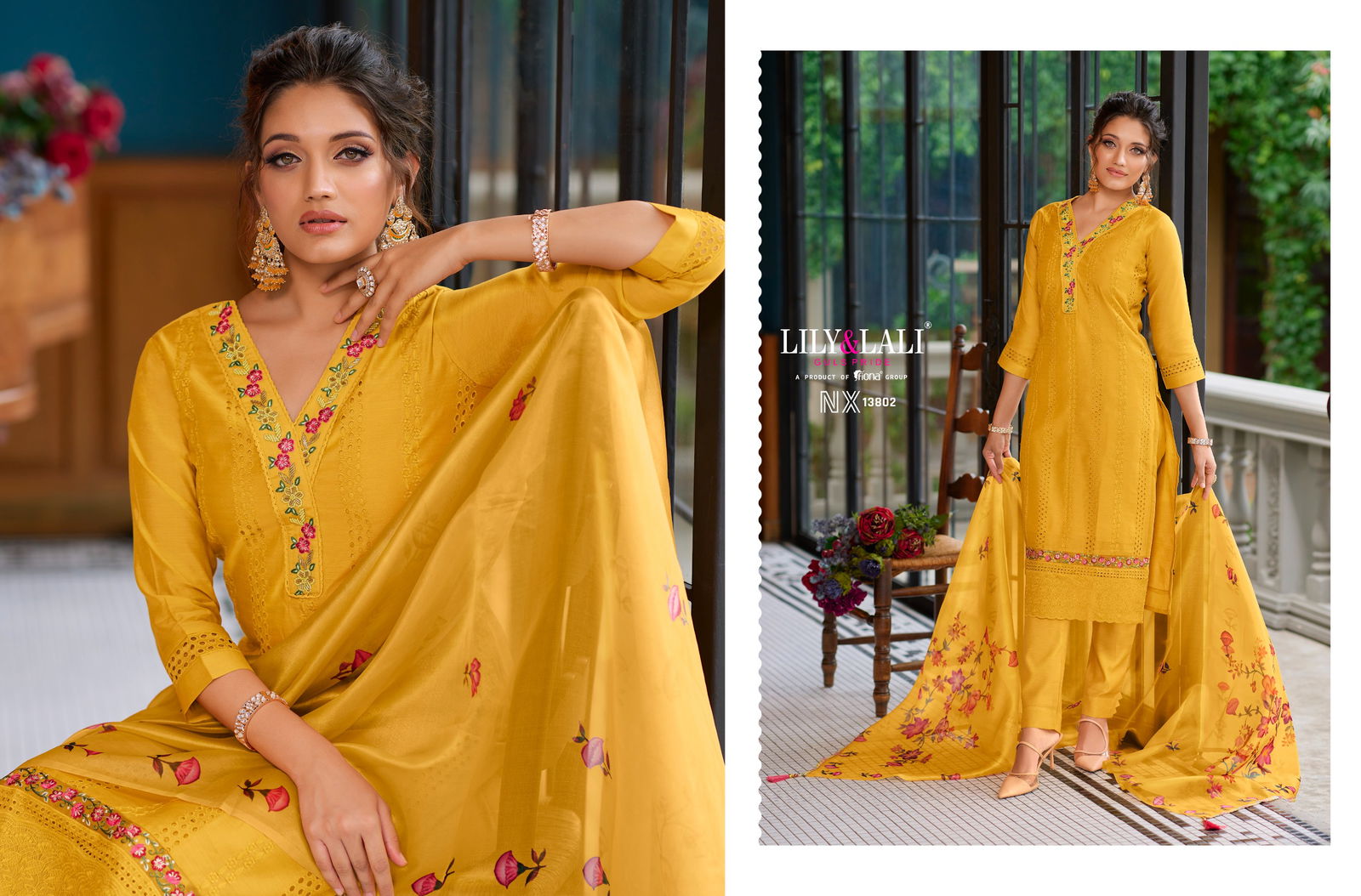 Lucknowi Nx By Lily And Lali Chanderi Silk Readymade Suits Catalog